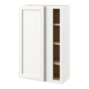 allen + roth McKeller 27-in W x 42.125-in H x 12-in D Linen Blind Corner Wall Fully Assembled Cabinet (Flat Panel Square Style)