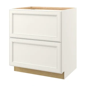 allen + roth McKeller 30-in W x 34.5-in H x 24-in D Linen 2-Drawer Base Fully Assembled Cabinet (Flat Panel Style)