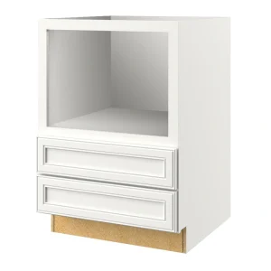 allen + roth McKeller 30-in W x 34.5-in H x 24-in D Linen 2-Drawers Microwave Base Fully Assembled Cabinet (Flat Panel Style)