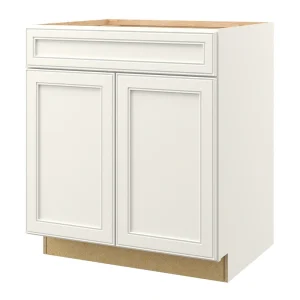 allen + roth McKeller 30-in W x 34.5-in H x 24-in D Linen Base Fully Assembled Cabinet (Flat Panel Square Door Style)