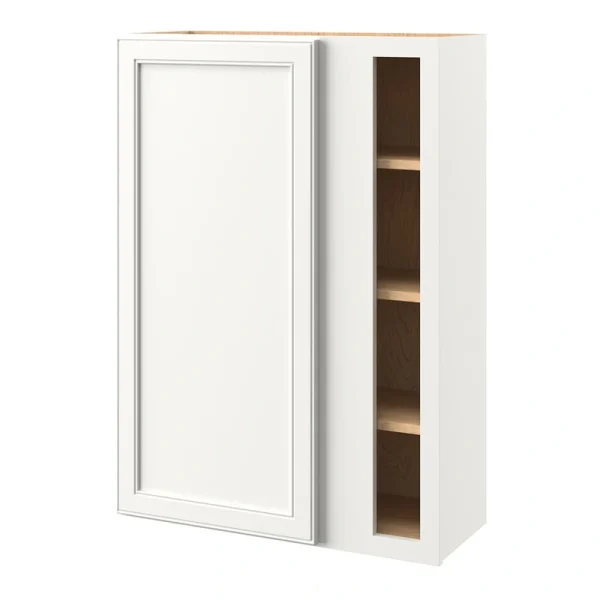 allen + roth McKeller 30-in W x 39.125-in H x 12-in D Linen Blind Corner Wall Fully Assembled Cabinet (Flat Panel Square Style)
