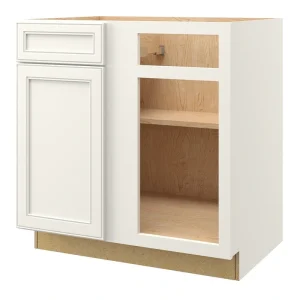 allen + roth McKeller 33-in W x 34.5-in H x 24-in D Linen Blind 1-Drawer Base Fully Assembled Cabinet (Flat Panel Square Style)