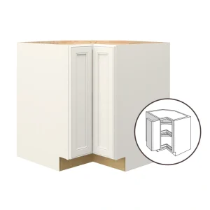 allen + roth McKeller 33-in W x 34.5-in H x 24-in D Linen Lazy Susan Corner Base Fully Assembled Cabinet (Flat Panel Mitered Style)