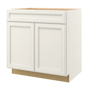 allen + roth McKeller 33-in W x 34.5-in H x 24-in D Linen Sink Base Fully Assembled Cabinet (Flat Panel Square Style)