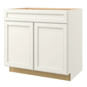 allen + roth McKeller 36-in W x 34.5-in H x 24-in D Linen 1-Drawer Base Fully Assembled Cabinet (Flat Panel Square Style)