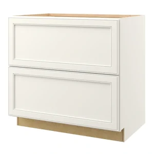 allen + roth McKeller 36-in W x 34.5-in H x 24-in D Linen 2-Drawer Base Fully Assembled Cabinet (Flat Panel Style)