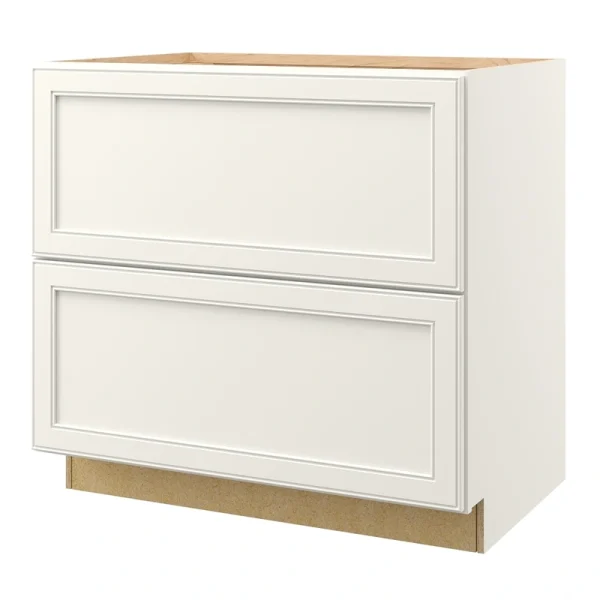 allen + roth McKeller 36-in W x 34.5-in H x 24-in D Linen 2-Drawer Base Fully Assembled Cabinet (Flat Panel Style)