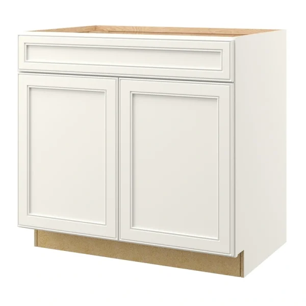 allen + roth McKeller 36-in W x 34.5-in H x 24-in D Linen Base Fully Assembled Cabinet (Flat Panel Mitered Door Style)