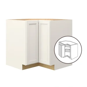 allen + roth McKeller 36-in W x 34.5-in H x 24-in D Linen Diagonal Corner Base Fully Assembled Cabinet (Flat Panel Square Style) T726926198