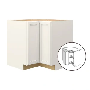 allen + roth McKeller 36-in W x 34.5-in H x 24-in D Linen Lazy Susan Corner Base Fully Assembled Cabinet (Flat Panel Square Style) T726926194