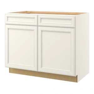 allen + roth McKeller 42-in W x 34.5-in H x 24-in D Linen Base Fully Assembled Cabinet (Flat Panel Mitered Door Style)