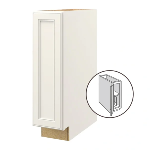 allen + roth McKeller 9-in W x 34.5-in H x 24-in D Linen Base Fully Assembled Cabinet (Flat Panel Mitered Door Style)