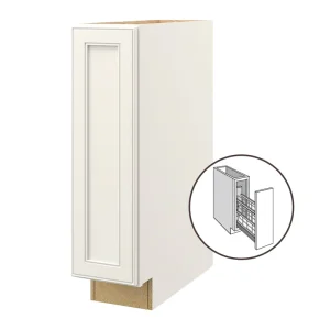 allen + roth McKeller 9-in W x 34.5-in H x 24-in D Linen Pull-out Tray Divider Base Fully Assembled Cabinet (Flat Panel Mitered Style)