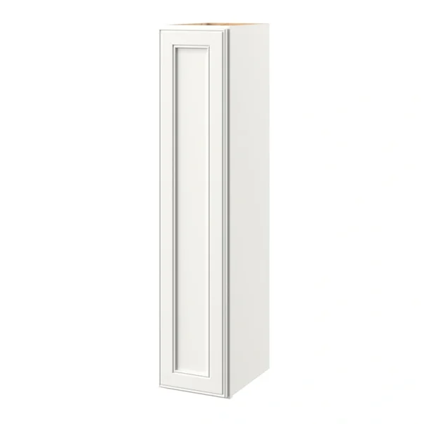 allen + roth McKeller 9-in W x 39.125-in H x 12-in D Linen Wall Fully Assembled Cabinet (Flat Panel Square Door Style)
