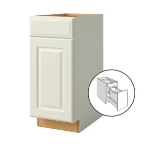 allen + roth Pattingham 15-in W x 34.5-in H x 24-in D Harbor 1-Drawer Pull-out Wastebasket Base Fully Assembled Cabinet (Raised Panel Square Style)