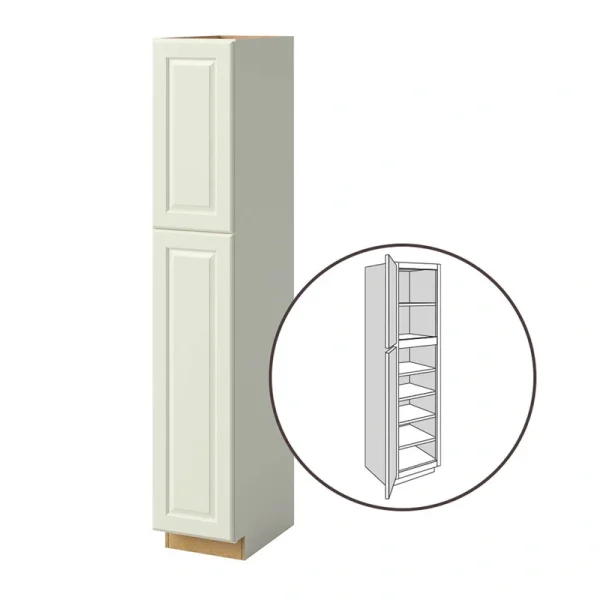 allen + roth Pattingham 15-in W x 84-in H x 24-in D Harbor Pantry Fully Assembled Cabinet (Raised Panel Square Door Style)