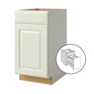 allen + roth Pattingham 18-in W x 34.5-in H x 24-in D Harbor 1-Drawer Pull-out Wastebasket Base Fully Assembled Cabinet (Raised Panel Square Style)