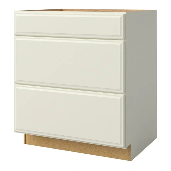 allen + roth Pattingham 30-in W x 34.5-in H x 24-in D Harbor 3-Drawer Base Fully Assembled Cabinet (Raised Panel Style)