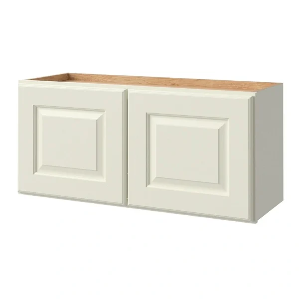 allen + roth Pattingham 33-in W x 15.125-in H x 12-in D Harbor Wall Fully Assembled Cabinet (Raised Panel Square Door Style)