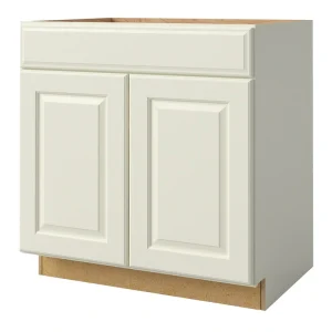 allen + roth Pattingham 33-in W x 34.5-in H x 24-in D Harbor Sink Base Fully Assembled Cabinet (Raised Panel Square Style)