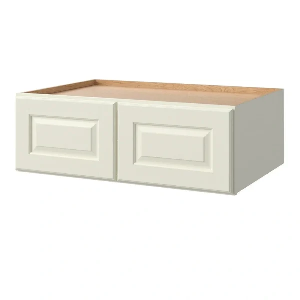 allen + roth Pattingham 36-in W x 12.125-in H x 24-in D Harbor Wall Fully Assembled Cabinet (Raised Panel Square Door Style)
