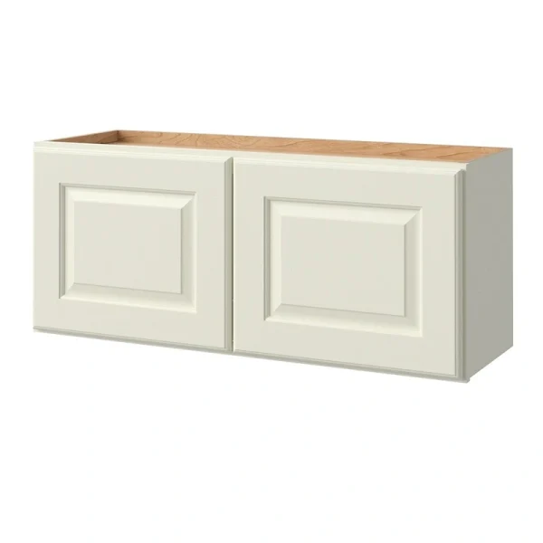 allen + roth Pattingham 36-in W x 15.125-in H x 12-in D Harbor Wall Fully Assembled Cabinet (Raised Panel Square Door Style)