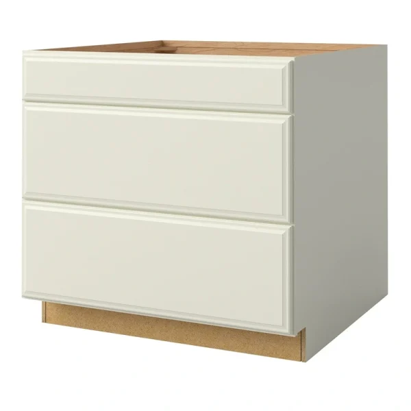 allen + roth Pattingham 36-in W x 34.5-in H x 24-in D Harbor 3-Drawer Base Fully Assembled Cabinet (Raised Panel Style)