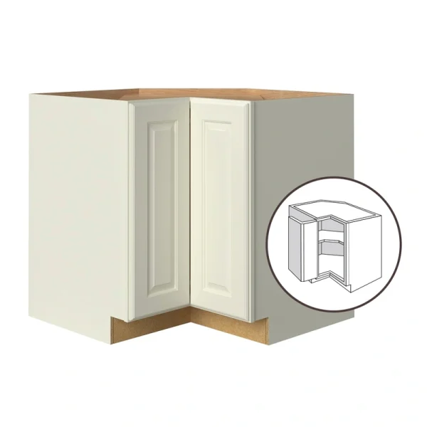 allen + roth Pattingham 36-in W x 34.5-in H x 24-in D Harbor Diagonal Corner Base Fully Assembled Cabinet (Raised Panel Square Style)