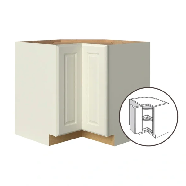 allen + roth Pattingham 36-in W x 34.5-in H x 24-in D Harbor Lazy Susan Corner Base Fully Assembled Cabinet (Raised Panel Square Style) T726926073