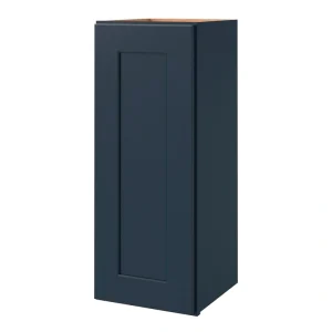 allen + roth Port 12-in W x 30.125-in H x 12-in D Navy Wall Fully Assembled Cabinet (Flat Panel Shaker Door Style)