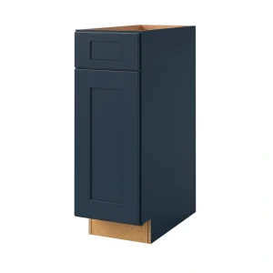 allen + roth Port 12-in W x 34.5-in H x 24-in D Navy 1-Drawer Base Fully Assembled Cabinet (Flat Panel Shaker Style)