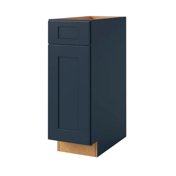 allen + roth Port 12-in W x 34.5-in H x 24-in D Navy 1-Drawer Base Fully Assembled Cabinet (Flat Panel Shaker Style)