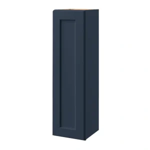 allen + roth Port 12-in W x 42.125-in H x 12-in D Navy Wall Fully Assembled Cabinet (Flat Panel Shaker Door Style)