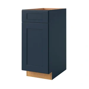 allen + roth Port 15-in W x 34.5-in H x 24-in D Navy 1-Drawer Base Fully Assembled Cabinet (Flat Panel Shaker Style)