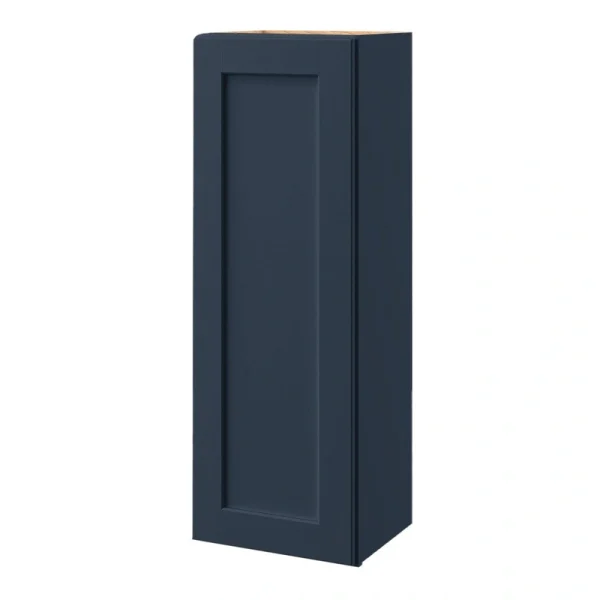 allen + roth Port 15-in W x 42.125-in H x 12-in D Navy Wall Fully Assembled Cabinet (Flat Panel Square Door Style)