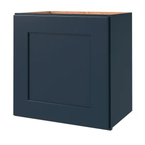 allen + roth Port 18-in W x 18.125-in H x 12-in D Navy Wall Fully Assembled Cabinet (Flat Panel Shaker Door Style)