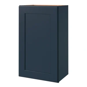 allen + roth Port 18-in W x 30.125-in H x 12-in D Navy Wall Fully Assembled Cabinet (Flat Panel Shaker Door Style)