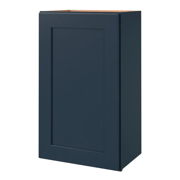 allen + roth Port 18-in W x 30.125-in H x 12-in D Navy Wall Fully Assembled Cabinet (Flat Panel Shaker Door Style)