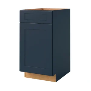 allen + roth Port 18-in W x 34.5-in H x 24-in D Navy 1-Drawer Base Fully Assembled Cabinet (Flat Panel Shaker Style)