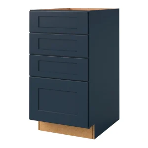 allen + roth Port 18-in W x 34.5-in H x 24-in D Navy 4-Drawer Base Fully Assembled Cabinet (Flat Panel Style)