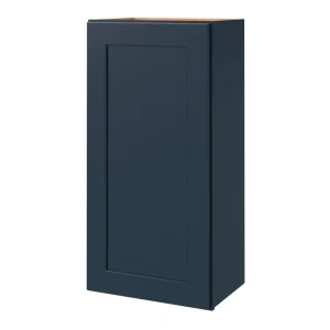 allen + roth Port 18-in W x 36.125-in H x 12-in D Navy Wall Fully Assembled Cabinet (Flat Panel Shaker Door Style)