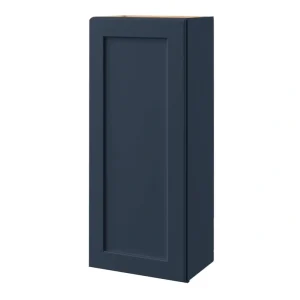 allen + roth Port 18-in W x 42.125-in H x 12-in D Navy Wall Fully Assembled Cabinet (Flat Panel Shaker Door Style)