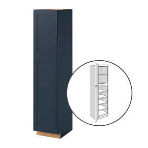 allen + roth Port 18-in W x 90-in H x 24-in D Navy Pantry Fully Assembled Cabinet (Flat Panel Shaker Door Style)