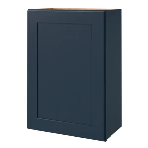 allen + roth Port 21-in W x 30.125-in H x 12-in D Navy Wall Fully Assembled Cabinet (Flat Panel Shaker Door Style)