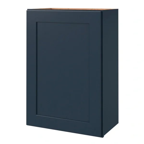 allen + roth Port 21-in W x 30.125-in H x 12-in D Navy Wall Fully Assembled Cabinet (Flat Panel Shaker Door Style)
