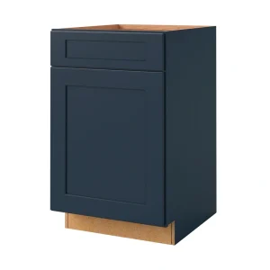 allen + roth Port 21-in W x 34.5-in H x 24-in D Navy 1-Drawer Base Fully Assembled Cabinet (Flat Panel Shaker Style)