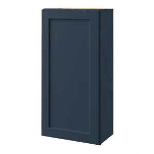 allen + roth Port 21-in W x 39.125-in H x 12-in D Navy Wall Fully Assembled Cabinet (Flat Panel Shaker Door Style)