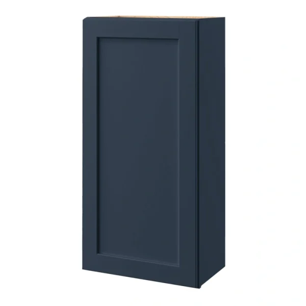 allen + roth Port 21-in W x 42.125-in H x 12-in D Navy Wall Fully Assembled Cabinet (Flat Panel Shaker Door Style)