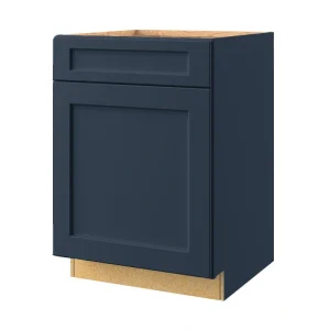allen + roth Port 24-in W x 34.5-in H x 24-in D Navy 1-Drawer Base Fully Assembled Cabinet (Flat Panel Shaker Style) T726926017