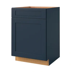 allen + roth Port 24-in W x 34.5-in H x 24-in D Navy 1-Drawer Base Fully Assembled Cabinet (Flat Panel Shaker Style) T726926019